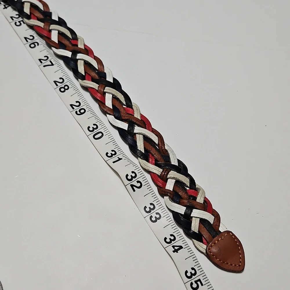 Argentina Capezio Vintage Leather Braided Twist Multi Color Belt Size S/M #1054